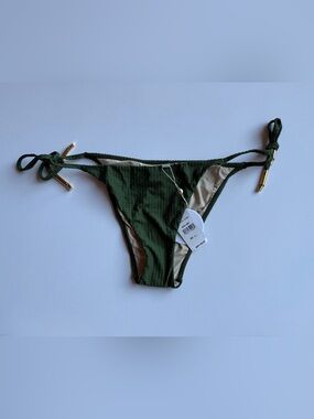 PQ Swim Olive Green Textured Tie-Side Bikini Bottoms